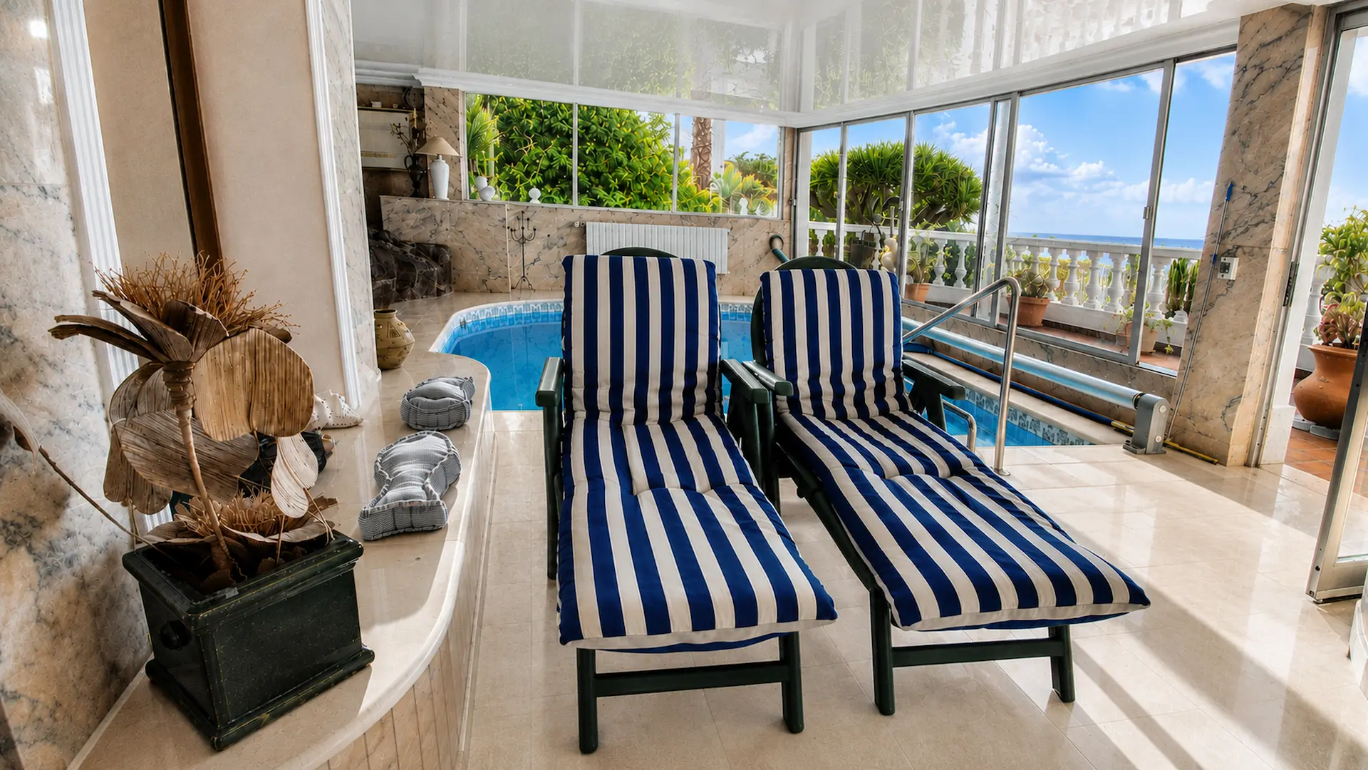 Heated indoor pool and lounge