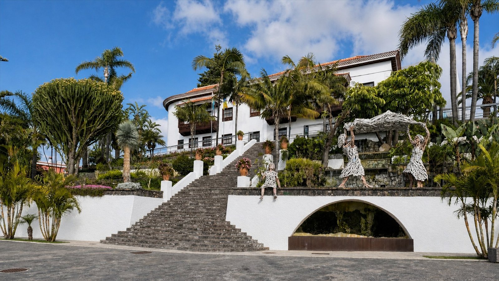 El Sauzal town hall surrounded by subtropical gardens