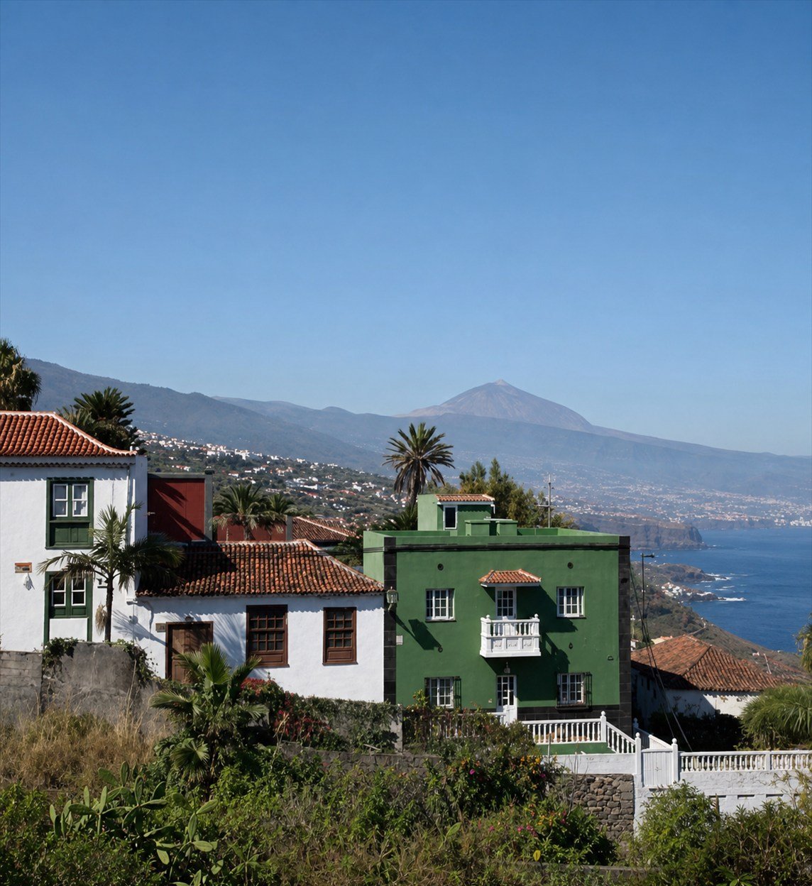 El Sauzal and the green north coast of Tenerife above the Atlantic
