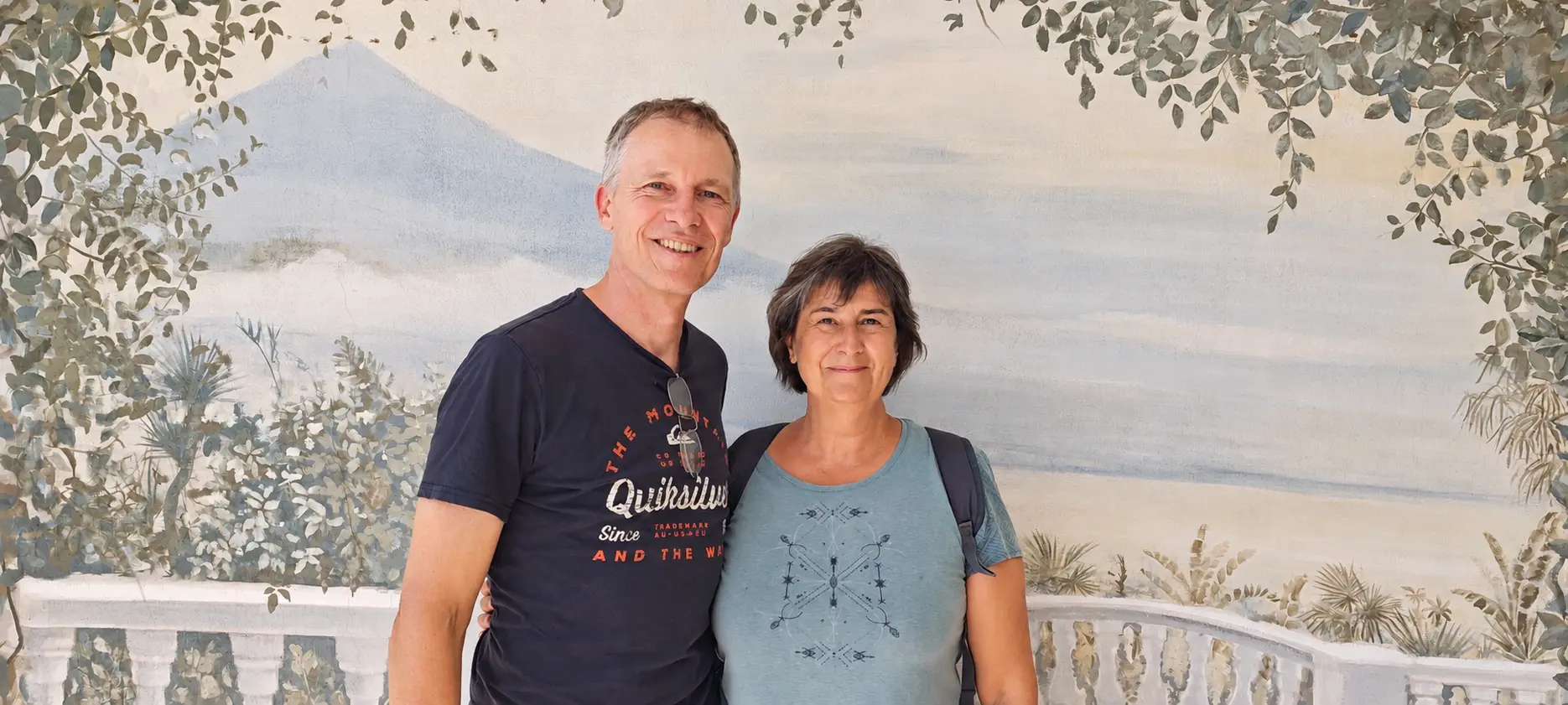 Jerome and Genevieve sharing a holiday moment at Villa Larnia